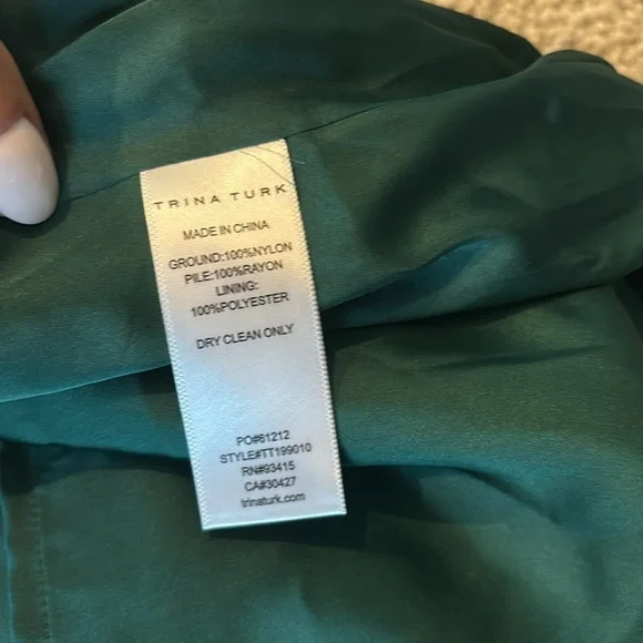 Trina Turk Women's Wish Velvet Burnout Shift Dress Green - Picture 8 of 8